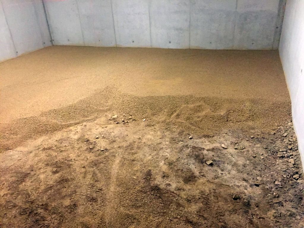 Lehmgranulatschüttung, Lehm, Granulat, Bodenaufbau